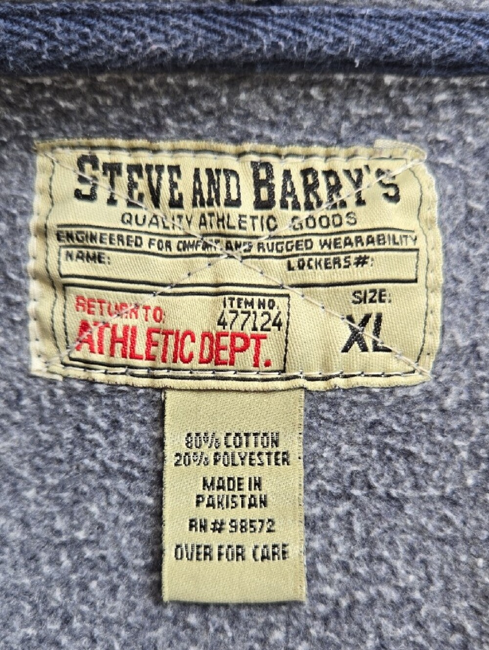Steve & Barry's Navy Zip-Up Hoodie with Yellow Michigan Appliqué - Picture 3 of 8
